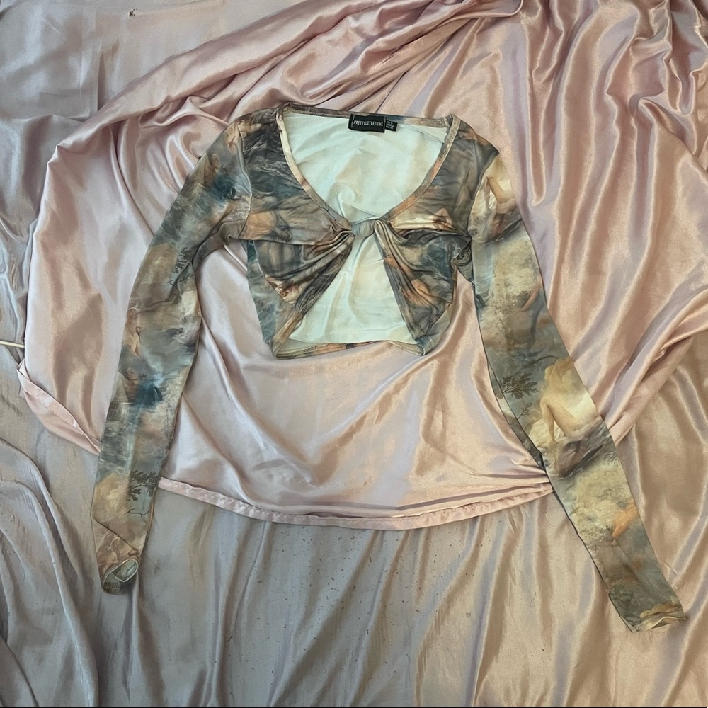 renaissance print crop top